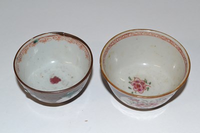 Lot 313 - A pair of Chinese Batavia tea bowls, probably...