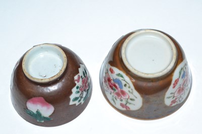 Lot 313 - A pair of Chinese Batavia tea bowls, probably...