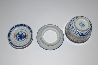 Lot 316 - A Chinese porcelain rice bowl, cover and stand...