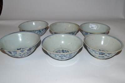Lot 322 - A group of six Chinese porcelain bowls with...
