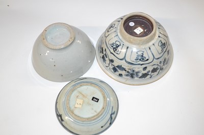 Lot 329 - A group of two Chinese pottery bowls and a...