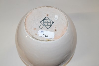 Lot 336 - A large ovoid pottery bowl with grey glaze,...