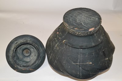 Lot 344 - A large pottery jar and cover, possibly...