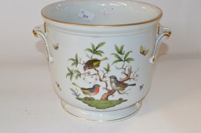 Lot 377 - A large Herend jardiniere painted with birds...