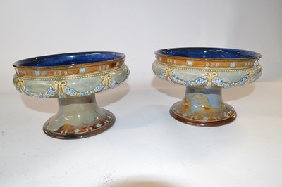 Lot 329 - A pair of Royal Doulton tazzae, both with...