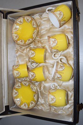 Lot 140 - A cased Royal Worcester coffee set, the yellow...