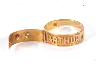 Lot 34 - A ruby and diamond double heart ring, the...