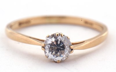 Lot 19 - A 14ct CZ ring, the round white CZ claw...
