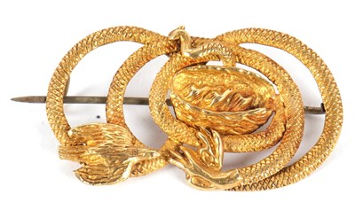 Lot 116 - A snake and bird brooch, the snake overlapping...