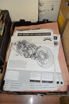 Lot 1048 - Mixed lot of vintage car and motorbike posters,...