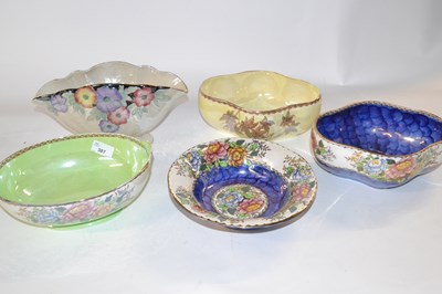 Lot 338 - A group of five Maling lustre bowls all with...