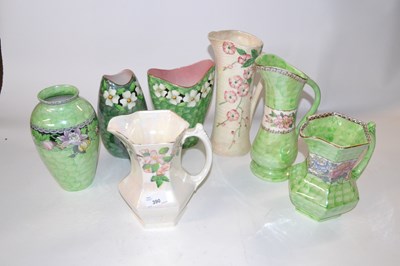 Lot 344 - A group of Maling lustre ware jugs with floral...