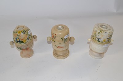 Lot 393 - Group of three alabaster late 19th Century...