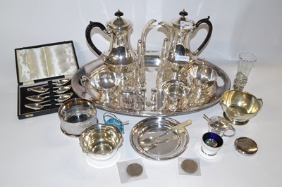 Lot 394 - A quantity of silver plated wares including a...