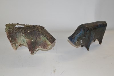 Lot 398 - Two ceramic models of bulls, one in Bitossi...