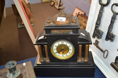 Lot 355 - Black slate Victorian mantel clock