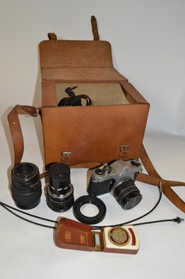 Lot 404 - Box containing a quantity of camera equipment...