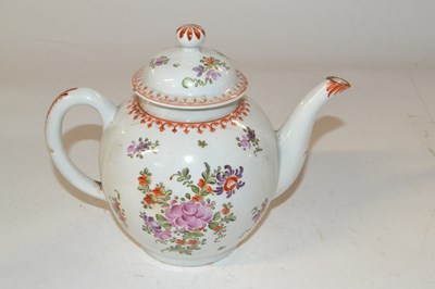 Lot 430 - A Lowestoft teapot and cover decorated in...