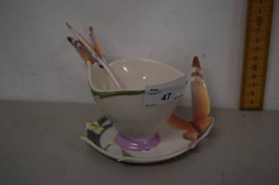 Lot 47 - Franz porcelain teacup, saucer and spoon with...