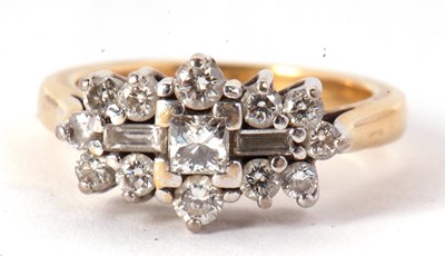 Lot 32 - An 18ct diamond cluster ring, set to centre...