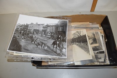 Lot 85 - Box of various photographs, postcards, fox...