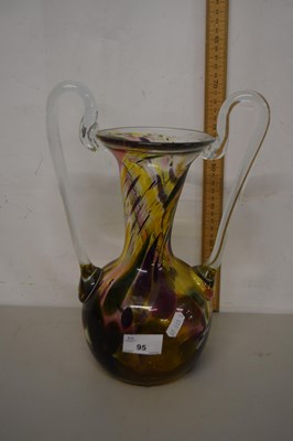Lot 95 - A double handled Art Glass vase