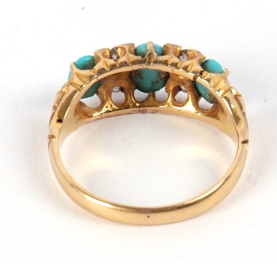 Lot 54 - A late Victorian 18ct turquoise and diamond...