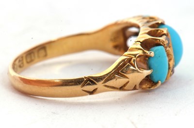 Lot 54 - A late Victorian 18ct turquoise and diamond...