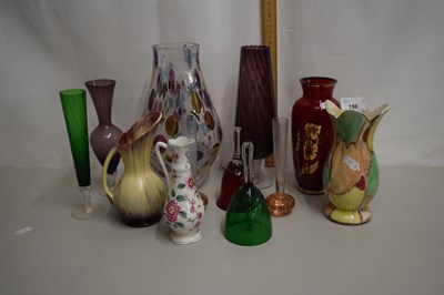 Lot 156 - Mixed Lot: Various glass vases, table bells,...