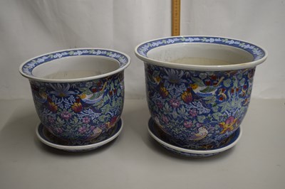 Lot 165 - Two floral decorated jardinieres by Kewdos