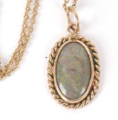 Lot 79 - A boulder opal necklace, the oval boulder opal...
