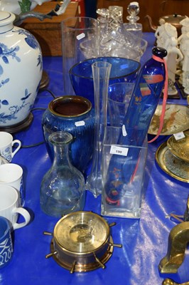 Lot 190 - Mixed Lot: Various glass vases, blue glass...