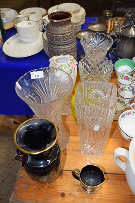 Lot 214 - Mixed Lot: Various glass vases, West German...