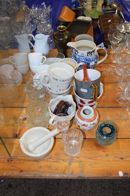 Lot 224 - Mixed Lot: Various assorted mugs, glass wares,...