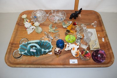 Lot 103 - Tray of various assorted ornaments and other...