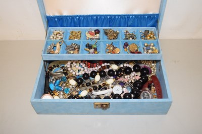 Lot 118 - A blue case of various costume jewellery