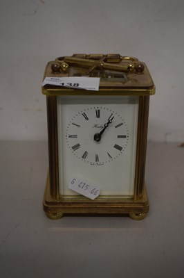 Lot 138 - Brass cased carriage clock by Henley