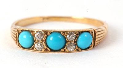 Lot 105 - A turquoise and diamond ring and faux...