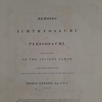 Lot 85 - Hawkins (Thomas). Memoirs of Ichthyosauri and...