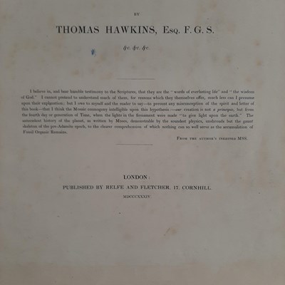 Lot 85 - Hawkins (Thomas). Memoirs of Ichthyosauri and...