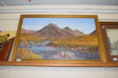 Lot 237 - Lloyd Joyce, study of a Highland scene, oil on...