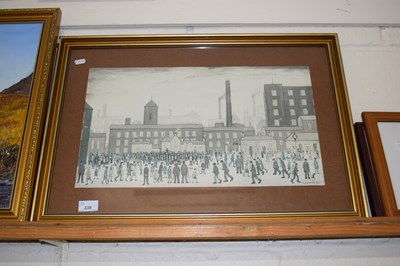 Lot 238 - Coloured print after Lowry, framed and glazed