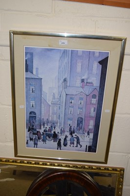 Lot 279 - Coloured print after Lowry, framed and glazed