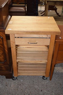 Lot 292 - Modern beech wood kitchen island cabinet