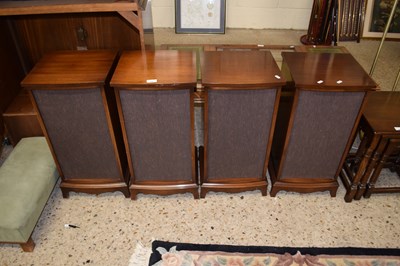 Lot 305 - A set of four mahogany veneered speaker cabinets