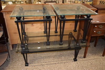 Lot 321 - A modern metal framed rectangular coffee table...