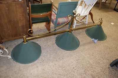 Lot 370 - A brass framed triple ceiling light possibly...