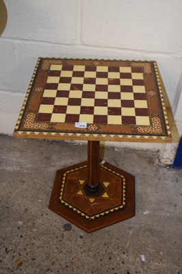 Lot 372 - A contemporary pedestal chess table