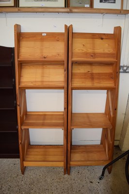 Lot 384 - A pair of modern pine bookcases/shop display...