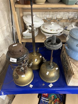 Lot 503 - Three vintage tilley type lanterns